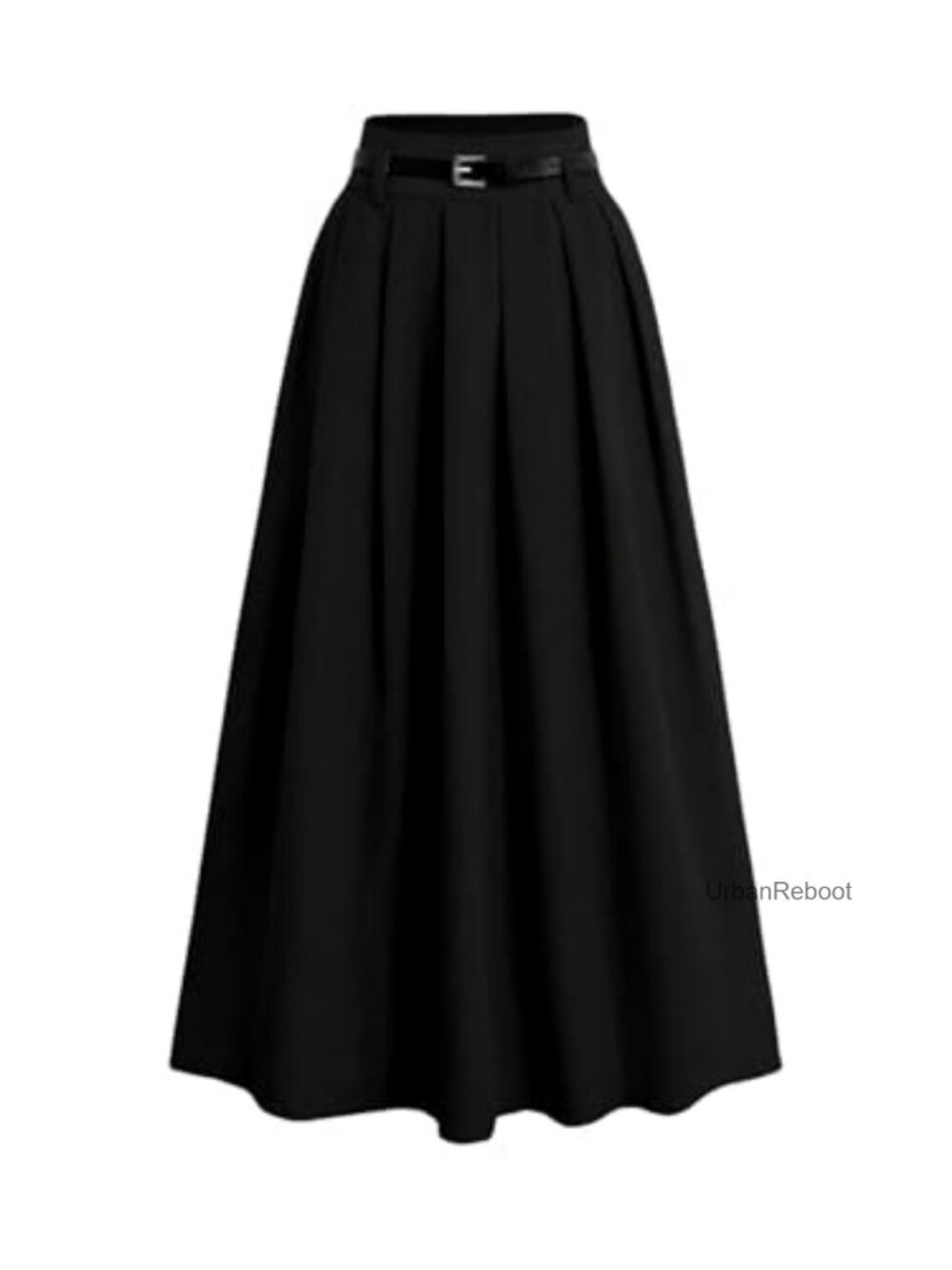 Women's Pleated Maxi Skirt High Waist A-Line with Pockets